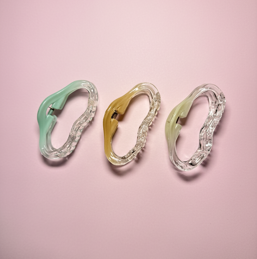 Set Of 3 Carabiners Hairclips. Maya Luxe.